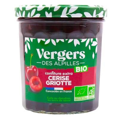 Vergers des Alpilles Confiture Extra Cerises Griottes Bio, 370g