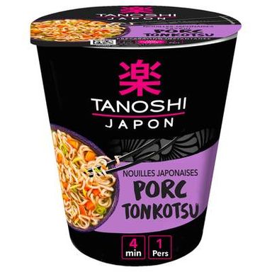 Tanoshi - Japon Nouilles Japonaises Saveur Porc Tonkotsu en cup, 70g