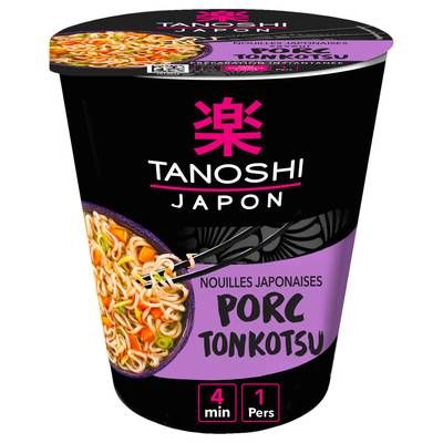 Tanoshi - Japon Nouilles Japonaises Saveur Porc Tonkotsu en cup, 70g