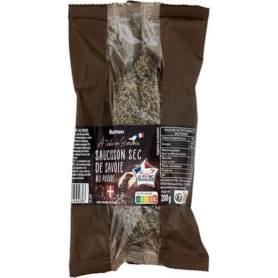 Auchan Terroir Saucisson Sec de Savoie au Poivre, 200g
