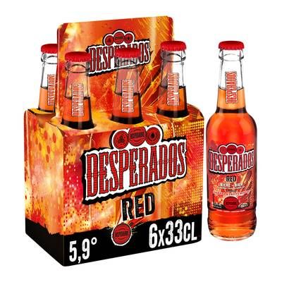Desperados Red Bière aromatisée téquila, guarana, cachaca 5.9°, 6x33cl