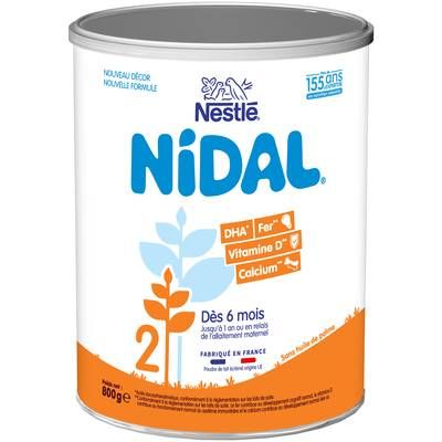 Nestlé - NIDAL Lait bébé en poudre 2ème âge, 6-12 mois, 800g