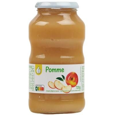 Pouce Compote de pomme allégée en sucres en bocal, 720g