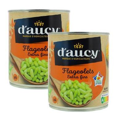 D'aucy Flageolets extra fins, Lot de 2x530g