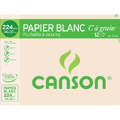 Canson Feuilles de dessin 24 x 32 cm 224 g/m², 12  feuilles