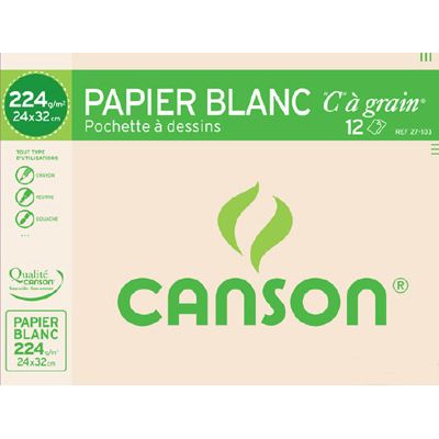 Canson Feuilles de dessin 24 x 32 cm 224 g/m², 12  feuilles