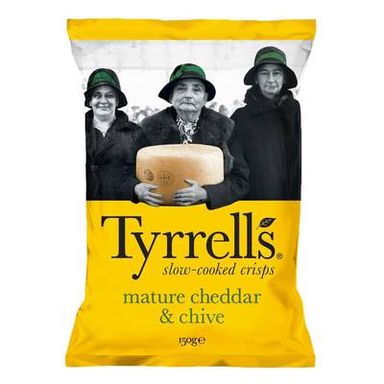 Tyrrell's Chips cheddar et ciboulette, 150g