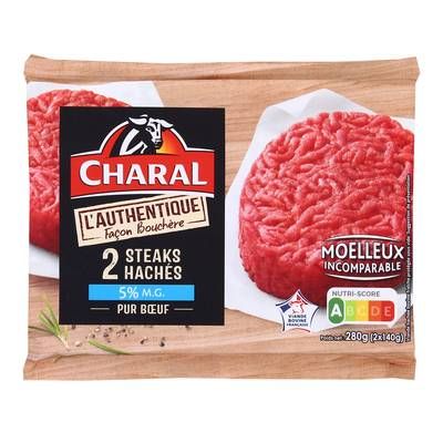 Charal Steaks Hachés 5%MG L'Autentique Façon Bouchère, 2x140g