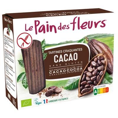 Le pain des fleurs Tartines craquantes Bio au Cacao, 160g