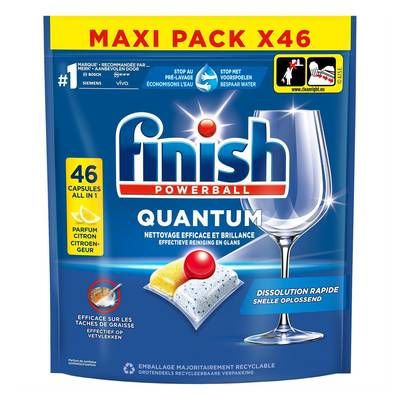 Finish Capsule lave vaisselle Quantum Citron, 46 capsules