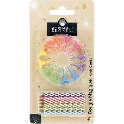 Ambiances Devineau Bougies magiques Arc en ciel, 12 bougies