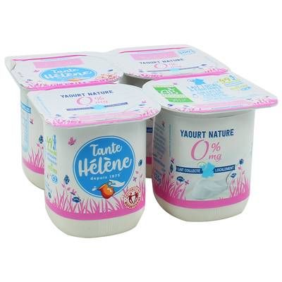 Tante Hélène Yaourt 0% bio nature, 4x125g