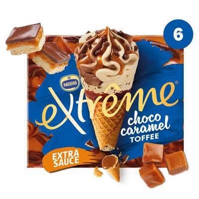 Extrême Cônes Chocolat Caramel Toffe, 6 cônes - 426g