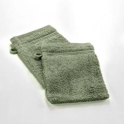 Douceur D Interieur Gants de toilette éponge fougere, 15 x 21 cm 2 gants