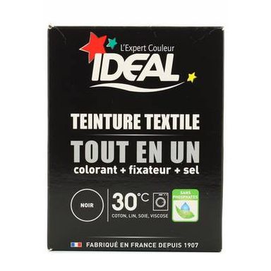Idéal Teinture tout en un Maxi noir colorant + fixateur + sel inclus, 350g