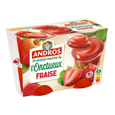 Andros Dessert fruitier Onctueux fraise, 4x97g