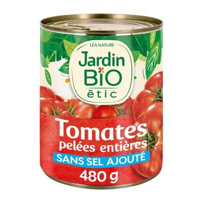 Jardin Bio Etic Tomates Pelées Entières au Jus Bio sans sel ajouté, 480g