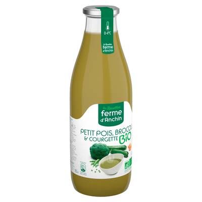 Ferme d'Anchin Soupe Petit Pois, Brocoli et Courgette Bio, 98,5cl