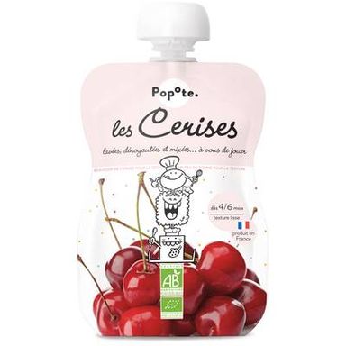 Popote Cerise Bio Gourde Bébé Dès 4/6 mois, 120g