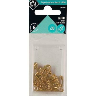 Style couture Epingles de sûreté laiton de tailles assorties, 30 pièces