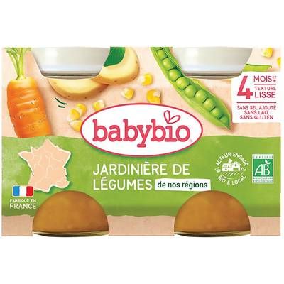 Babybio Jardinière de légumes de nos Régions Bio Pot Bébé Dès 4 mois, 2x130g