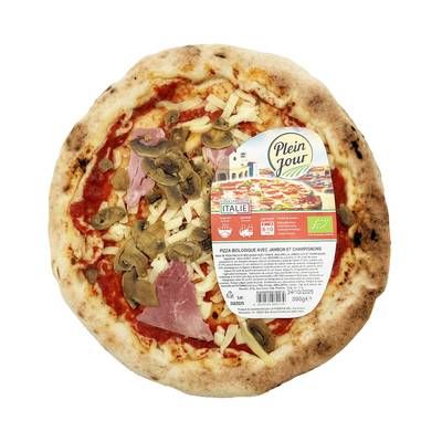 Plein Jour Pizza Reine Jambon et Champignon Bio, 390g