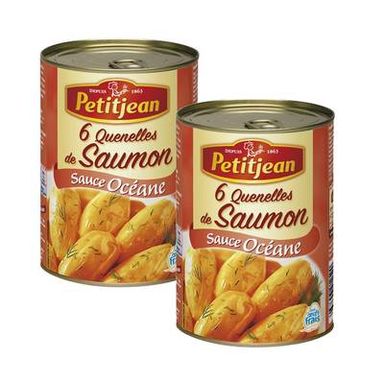 Petitjean 6 Quenelles de Saumon Sauce Océane, Lot de 2x400g