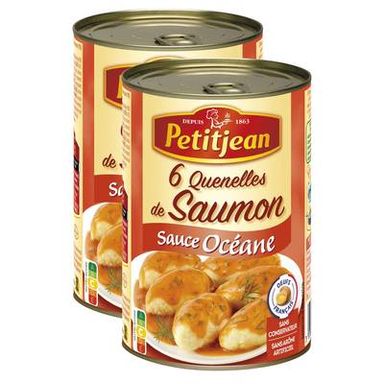 Petitjean 6 Quenelles de Saumon Sauce Océane, Lot de 2x400g