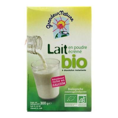 Grandeur nature Lait en poudre écrémé bio, 300g
