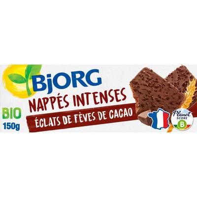 Bjorg Biscuits Nappés Chocolat Intenses Cacao bio, 150g