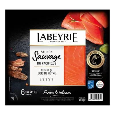Labeyrie Saumon Fumé Le Sauvage Intense du Pacifique, 6 tranches - 180g
