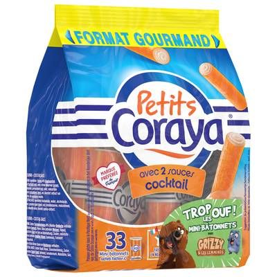 Coraya P'tits Coraya Sauce Cocktail, 33 bâtonnets - 338g