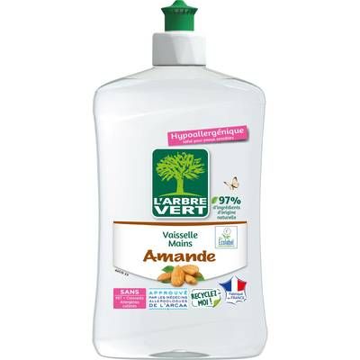 L'arbre Vert Liquide vaisselle Mains Amande- Ecologique- Hypoallergénique, 500ml