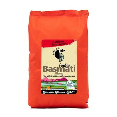 Autour Du Riz Riz Basmati bio blanc cuisson 12 minutes, 2kg