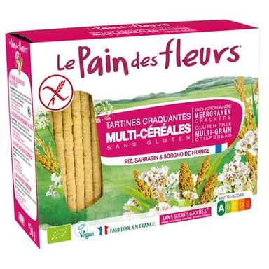 Le pain des fleurs Tartines Multi-Céréales, sans gluten, Bio, 150g