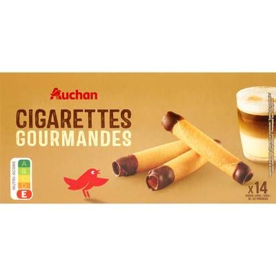 Auchan Cigarettes gourmandes au chocolat, 125g