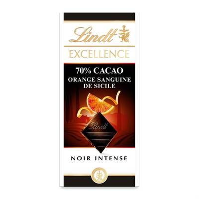 Lindt Chocolat excellence Noir 70% Orange Sanguine, 100g