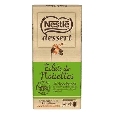 Nestlé Dessert Tablette Chocolat éclat de Noisette, 170g