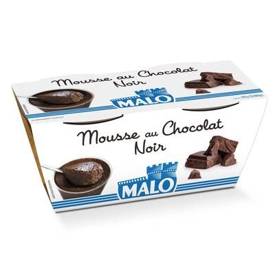 Malo Mousse au chocolat noir, 2x60g
