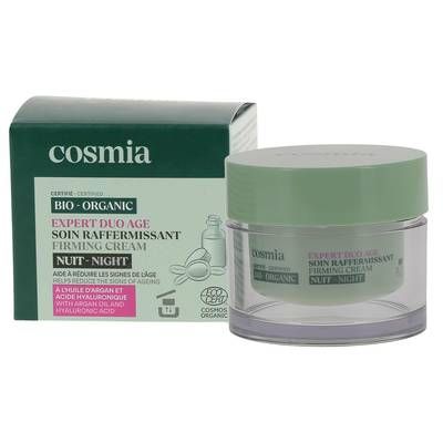 COSMIA Crème de nuit raffermissante bio à l'huile d'Argan et acide hyaluronique, 50ml