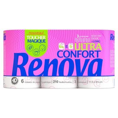 RENOVA Papier Toilette Ultra Confort, 6 rouleaux