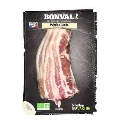 Bonval Poitrine Fumée Bio, 6 tranches - 160g