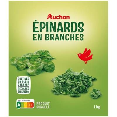 Auchan Epinards en branches, 1kg