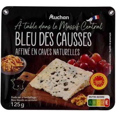 Auchan Terroir Bleu des Causses affiné en caves naturelles AOP, 125g