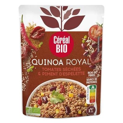 Céréal Bio Quinoa Royal Tomates Séchées et Piment d'Espelette Vegan Bio, 220g