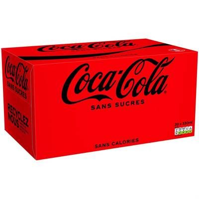 Coca-Cola Sans sucre, 20x33cl