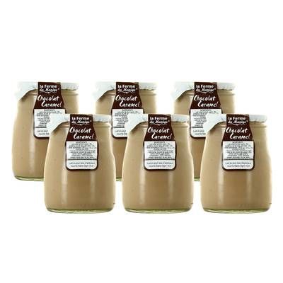 La Ferme du manège Yaourt Chocolat caramel au lait entier, 6x180g