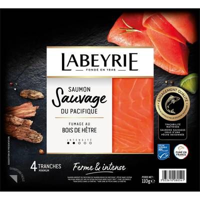 Labeyrie Saumon Fumé Sauvage du Pacifique, 4 tranches - 110g