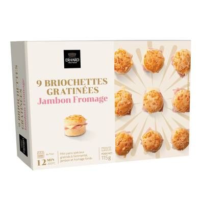 Erhard traiteur Briochettes jambon fromage, 115g