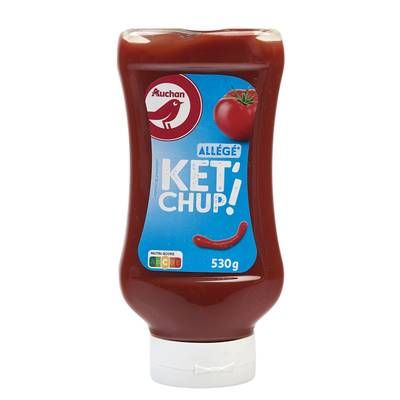 Auchan Ketchup allégé flacon souple, 530g